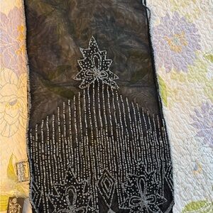 Black Beaded Scarf by April Cornell